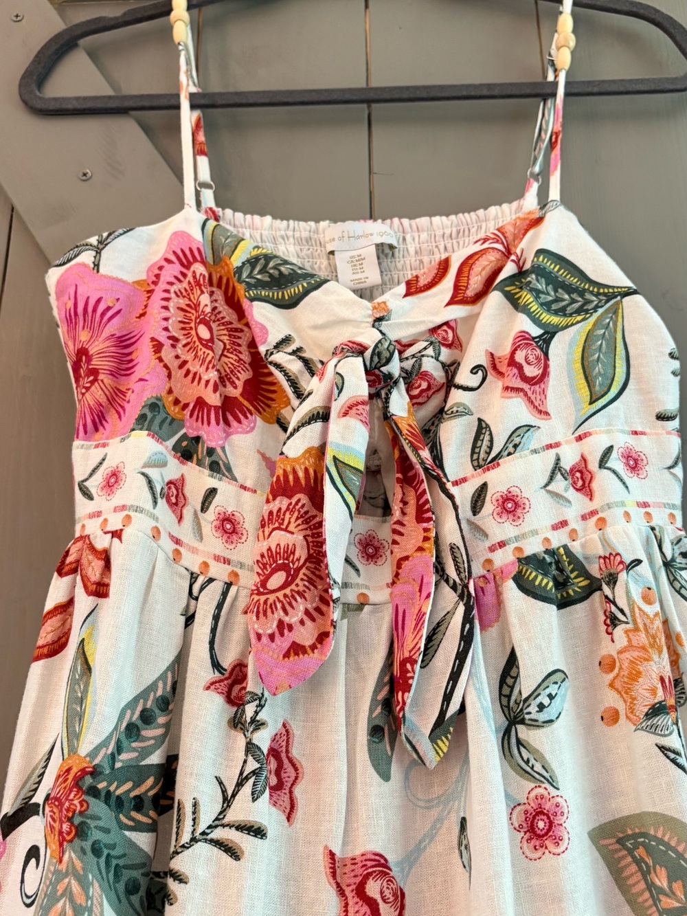 House of Harlow 1960 White Maxi Skirt with Pink & Green Floral Print - Picture 2 of 7